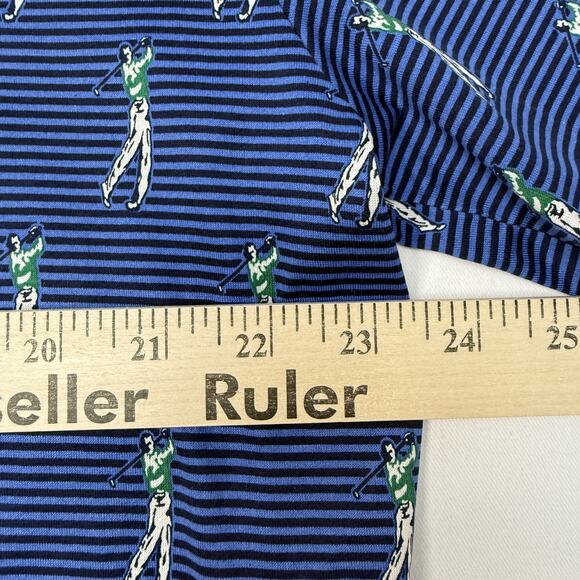 Polo Ralph Lauren Polo Shirt Mens Large Striped Golf Player Print Classic Fit - Picture 7 of 11